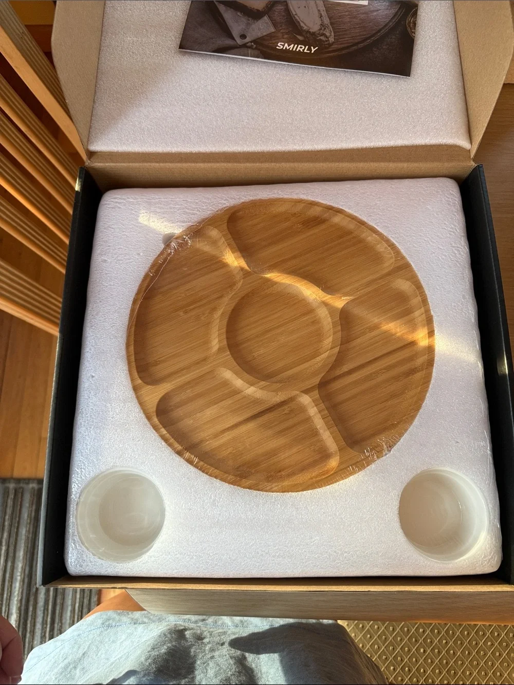 Premium Bamboo Cheeseboard - Black & Gold